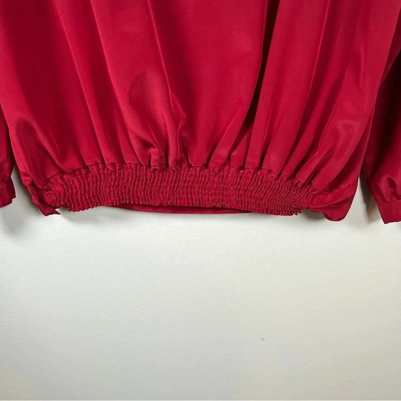 Vintage Liz Claiborne Blouse Red Shoulder Pads Geometric 80s Long Sleeve Size 10 - Picture 11 of 12